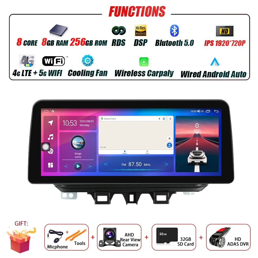 Android 15, беспроводной автомобильный радиоприемник CarPlay для Hyundai Tucson 2019 2020, GPS-навигация, мультимедийный радиоплеер 5G, Wi-Fi BT DSP