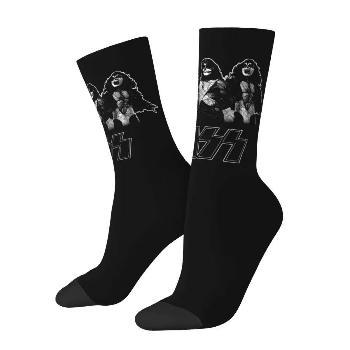 

Fashion Male Men Socks Crazy Vintage Rock Band Kiss Sock Skateboard Women Socks Spring Summer Autumn Winter