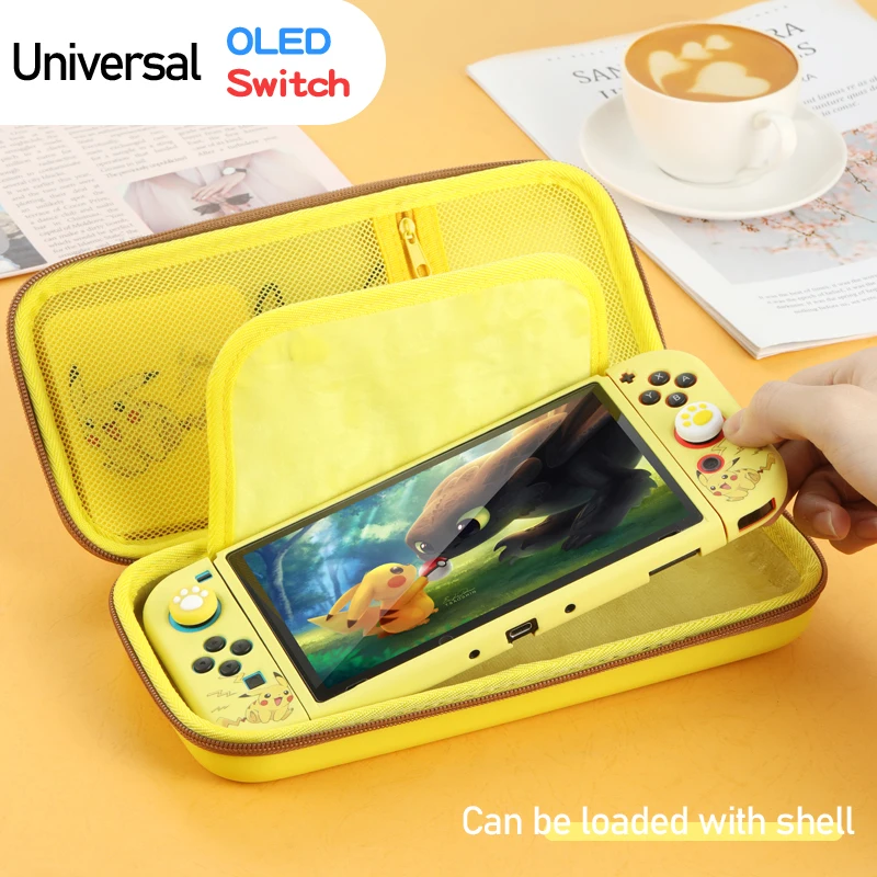 

For Nintendo Switch Lite Oled Storage Bag Cartoon Plain Protective Washable No Fingerprints EVA PU Material Universal Accessory