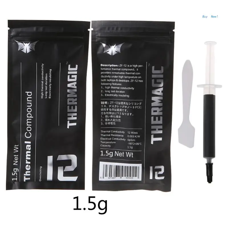 

Silicone Compound Thermal Paste Conductive Grease Heatsink For CPU GPU Notebook Cooling Accessories 1.5g ZF-12