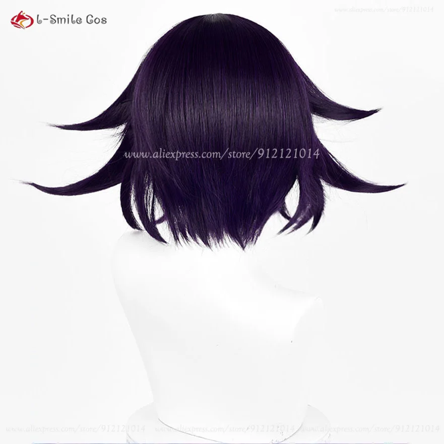 Аниме Кочи Ома Косплей Парик 35 см Короткие Фиолетовые Черные Парики Термостойкие