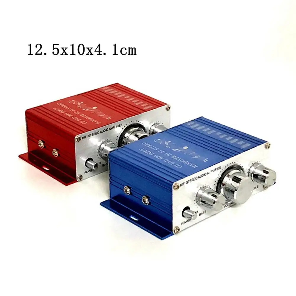

12V 2CH car Mini Hi-Fi Stereo Audio Small Amplifier AMP for Car Motorcycle Radio MP3 Automobile Modified Accessories Universal