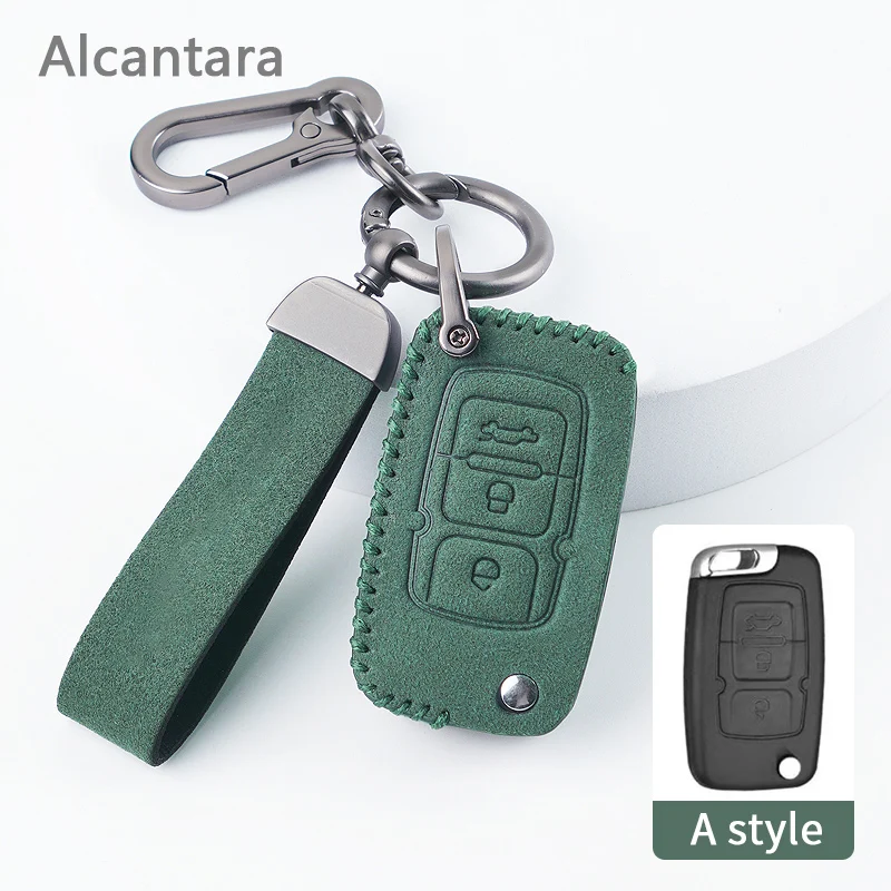 

For Geely Emgrand X7 EX7 Coolray 2019-2020 Auto Styling Fob Alcantara Suede Leather Car Remote Key Case Cover Accessories