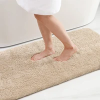 Olanly Shaggy Bathroom Bath Mat Absorbent Shower Pad Non-Slip Thick Bedroom Floor Rug Soft Fluffy Living Room Plush Carpet Decor