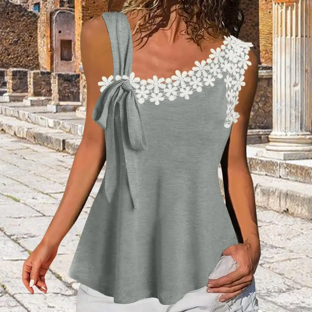

Cool Chic Pure Color Sleeveless Top Casual Tank Top Ruffle Design for Daily Wear
