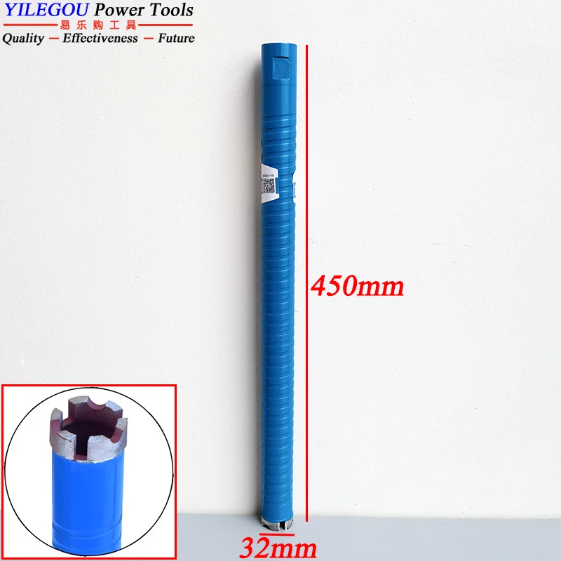 Алмазное сверло для сухого алмазного сердечника диаметром 32 40 51 56 63 мм x 450 мм Алмазное сверло для сухой и влажной стены, сверление отверстий в стальном бетоне.