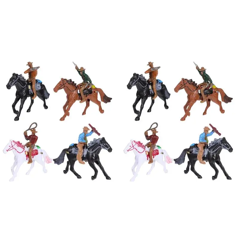 

8PCS Western Cowboy Figure Adorns Desktop Model Adornments Table Layout Decors