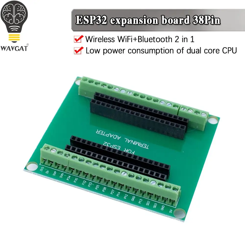 ESP-WROOM-32 макетная плата микроконтроллера ESP32, плата расширения GPIO 1 в 2 для узкой версии 38PIN