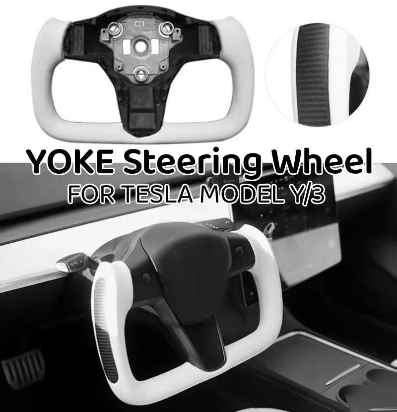 

YOKE Steering Wheel for Tesla Model 3/Y Genuine Suede Leather Heating Electric Heating Optional Steering Wheel