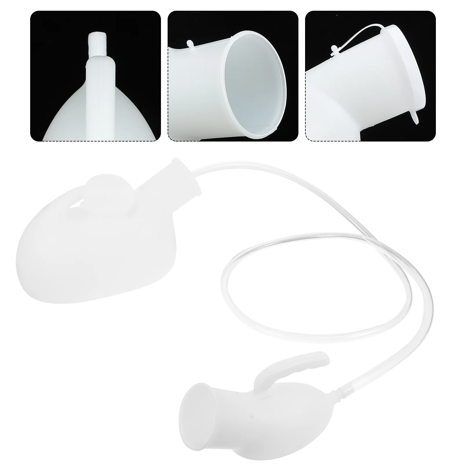 

Portable Plastic Chamber Pot 2000ml Practical Urinal Bucket for with Tube