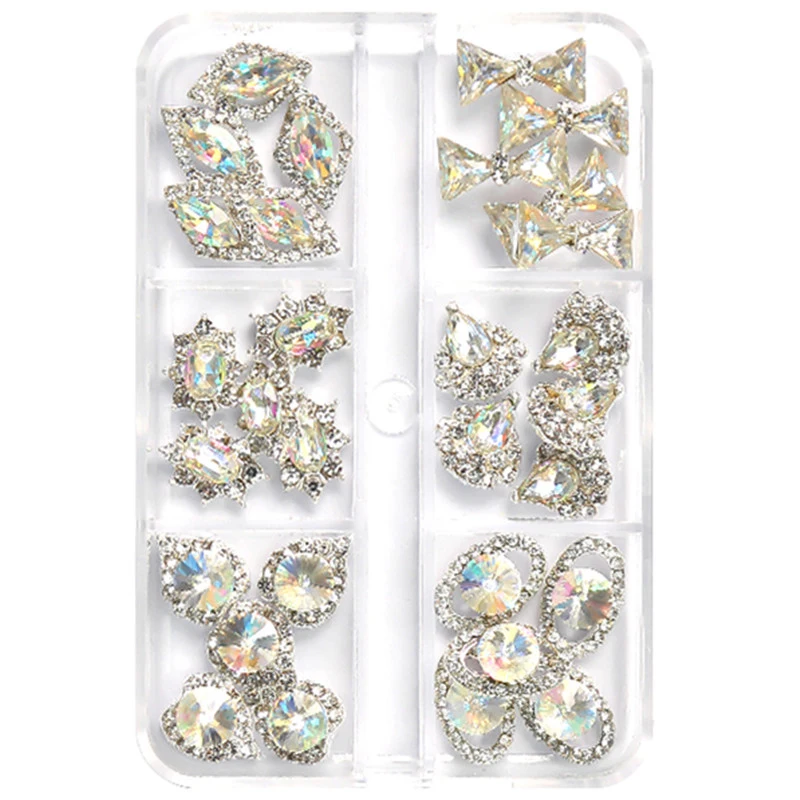 

1Box Mix Styles Gold Metal Alloy Butterfly Nail Charms,3D Cartoon Kawaii Nail Art Accessories,Gems DIY Shiny Diamond Decorations