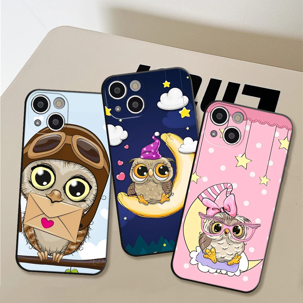 

For iphone 14 Cute cartoon Owl Phone Case For iphone 13 11 12 Pro 8 7 14 Plus SE 2020 X Pro 14 MAX 12 13 MINI XR XS Phone Covers