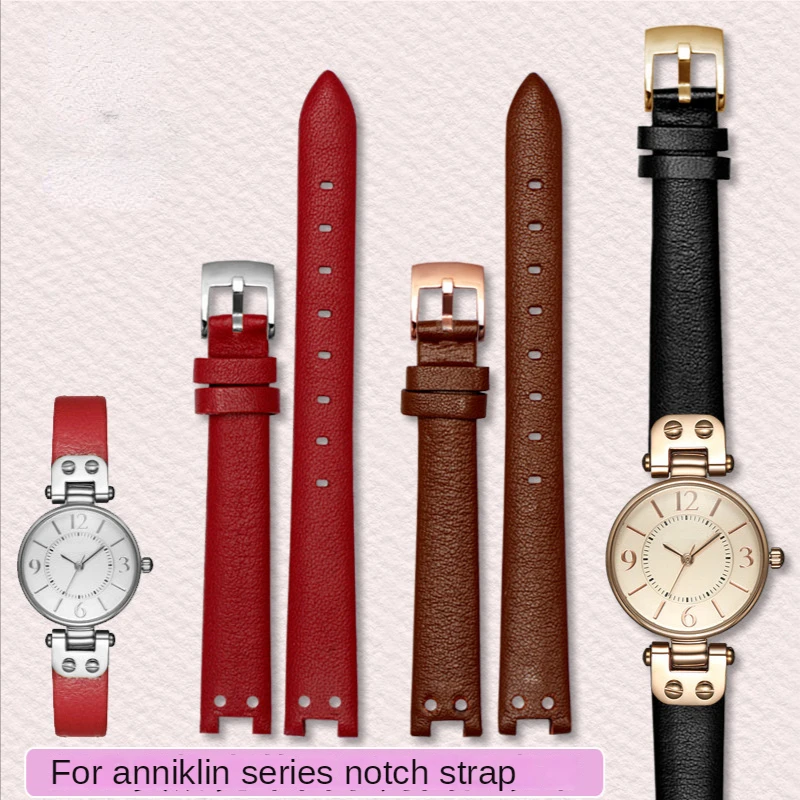 Фото Ремешок для часов ANNE KLEIN AK из натуральной кожи, мягкий удобный Воздухопроницаемый браслет с маленьким циферблатом в стиле ретро, с защитой о... №2
