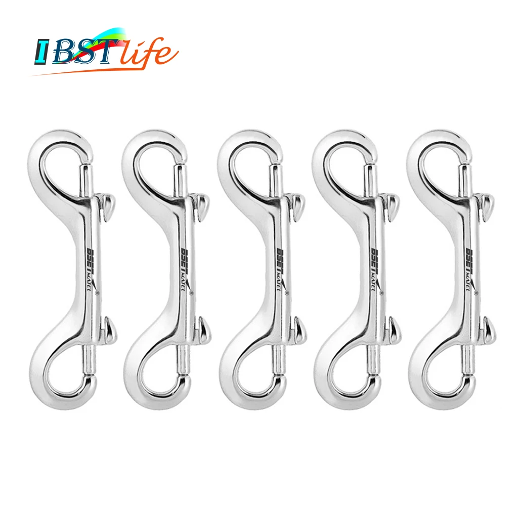 

5PCS SS 316 Scuba Diving Clips Double Ended Bolt Snap Hook BCD Chioce Snap Bolt kit Quick Draw Pet Chains Trigger Boat