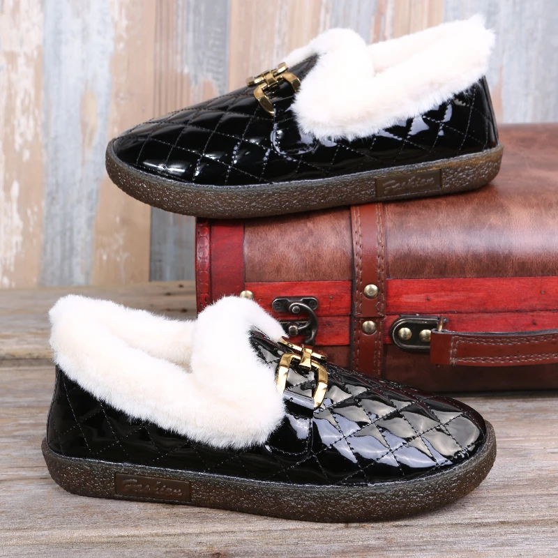 

Женская уличная одежда хлеб, новинка осень-зима 2022, бархатные теплые ботинки-бини, хлопковые туфли с низким верхом, женская обувь на плоской ...