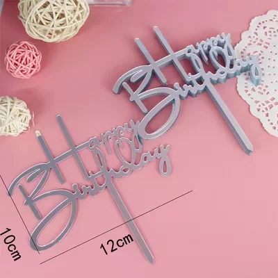 

10pcs/set Acrylic Happy Birthday Cake Topper Gold Bling Cake Decoration Topper Happy Birthday Party Dessert Cake Decor Supplies