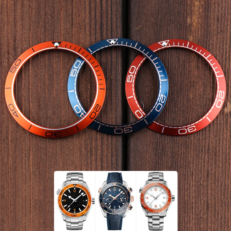 

42-34mm Colorful Aluminum Insert Dial for Omega Bezel Seamaster 600 Watch Face Planet Ocean Man Replace Accessories Parts Ring