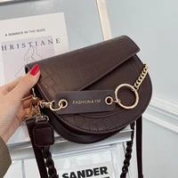 crocodile pattern saddle bag 2020 fashion new high quality pu leather womens designer handbag vintage shoulder messenger bag