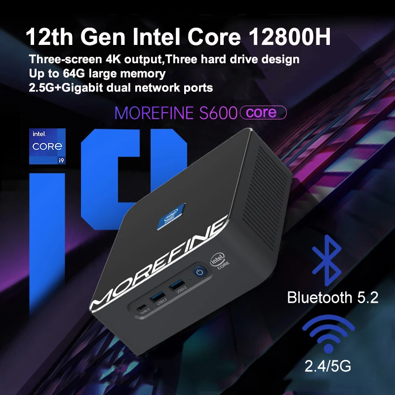 MOREFINE S600 12th Gen Intel Core i9 12900H i7 12800H мини-ПК 14 20 Thread Windows11 2 * M.2 NVME LAN игровой ПК WIFI6E BT5 -