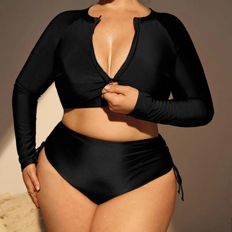 

Женский раздельный купальник с длинным рукавом и эффектом пуш-ап