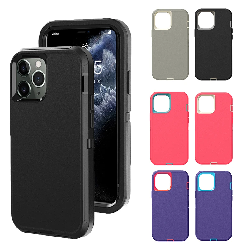 Phone Case For iPhone 12 Pro/12Mini/12 Pro Max Anti-scratch Anti-drop Waterproof With Back Clip+Tray Protective Cover Accessory