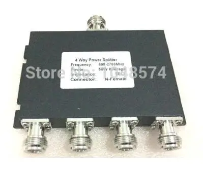 2G 3G 4G 698-2700MHz 4 Way Micro strip Power Splitter N Connector 4-way Power Divider For Mobile Phone Signal Booster