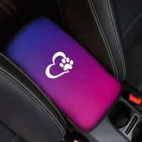 lovely dog paw design anti slip universal car armrest protector soft car center console cover easy clean car armrest box cover