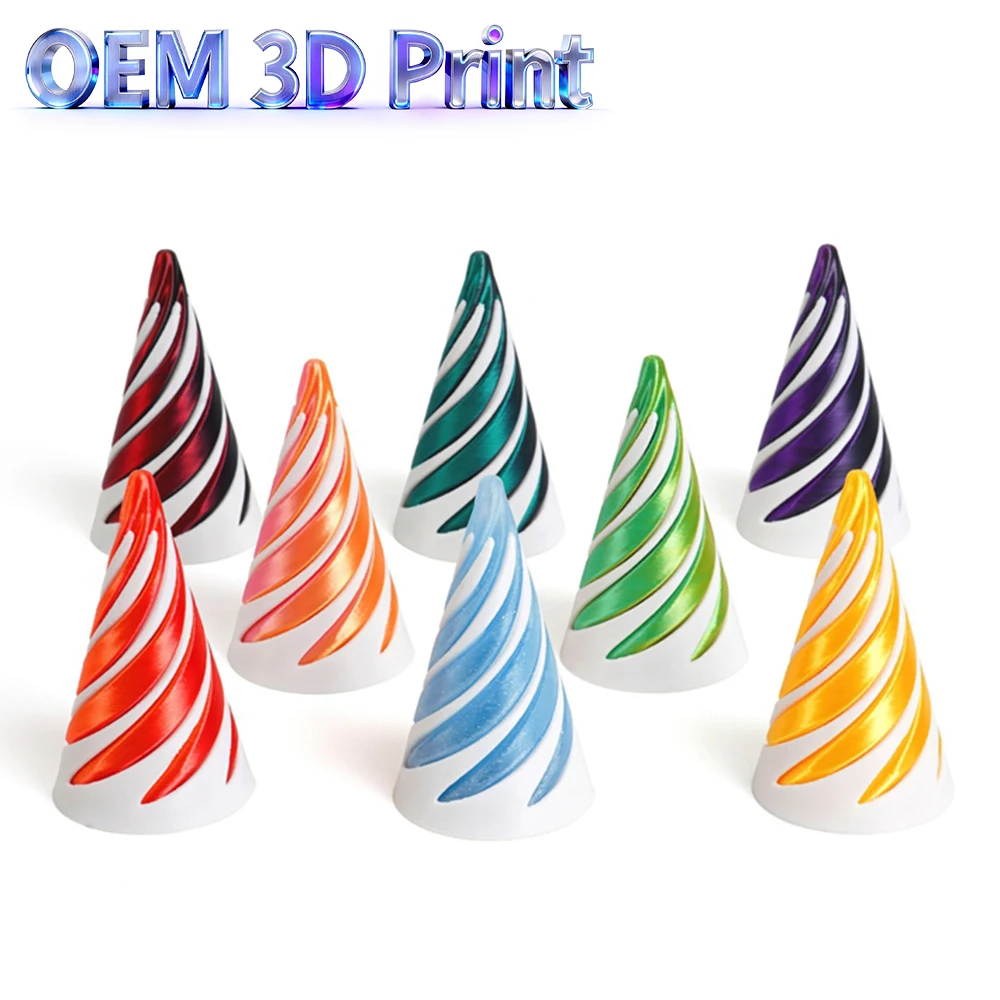 Фото Изготовленная на заказ 3D-печатная OEM-игрушка-антистресс «Невозможный спиральный конус» с эффектом вихревого прохождения, иллюзионная скульптура, декор для стола, подарок №1