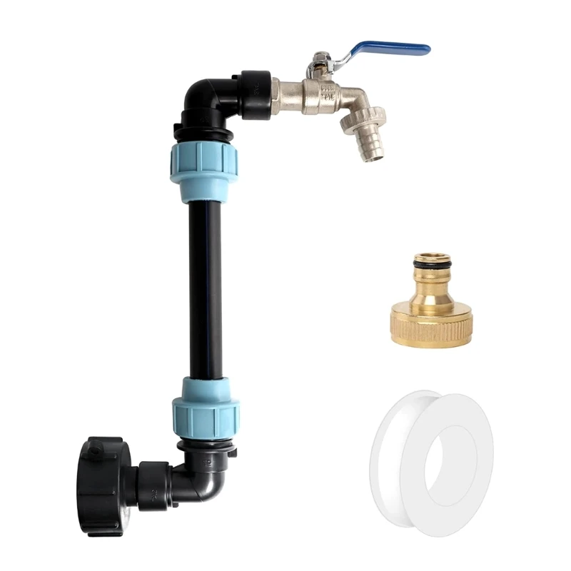 

Reliable IBC Adapter with Gooseneck Brass Tap Sturdy Polyethylene Construction