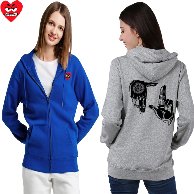 Женская толстовка на молнии Break Egg хлопковая с милыми зубами и вышивкой
