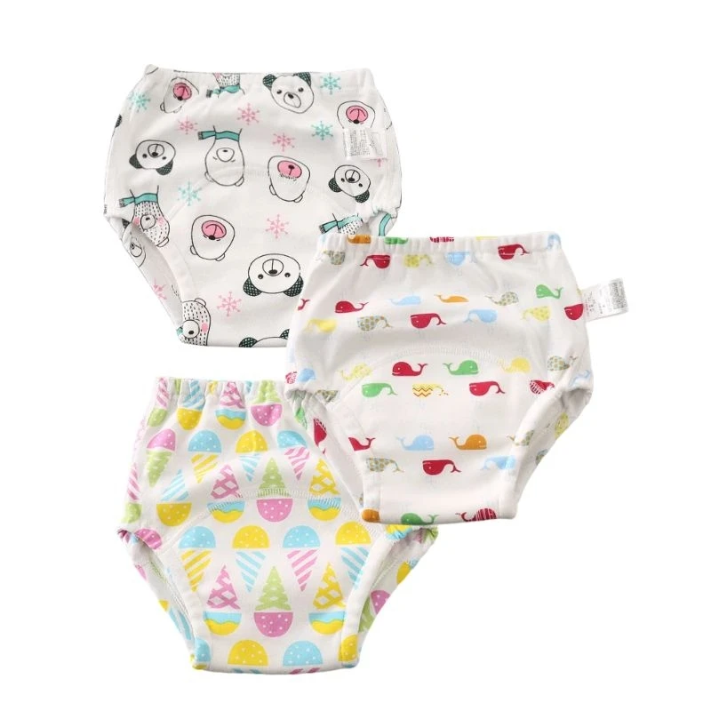 3 шт./партия детские трусики-подгузники с регулируемой талией