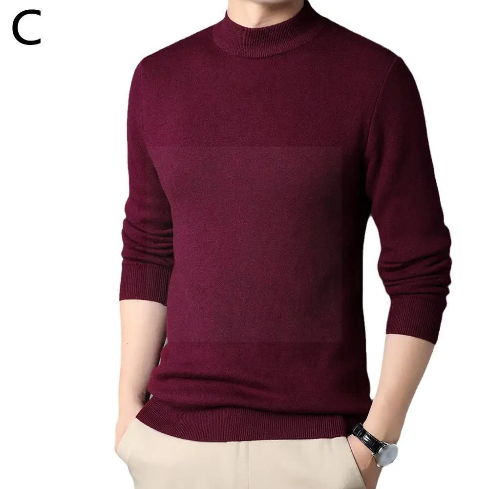 

Autumn And Winter Fleece Sweater Men Fit Pullovers Long Daily Size Jersey M-4xl Sweaters Casual Color Sleeved Knitting W3i7