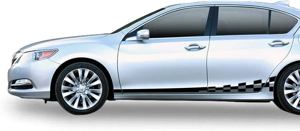 

Bubbles Designs Decal Sticker Vinyl Door Sport Stripe Kit Compatible with Acura RLX 2014-2018 (Black)