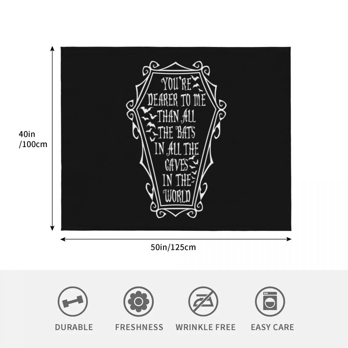 Фото Плед Morticia Quote, уютный плед для кровати, дивана, кресла №4
