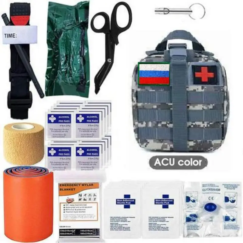 

39 шт., набор первой помощи для выживания, снаряжение для улицы, Аварийные наборы, аварийная Сумка для кемпинга, охоты, аварийные приключения, ...