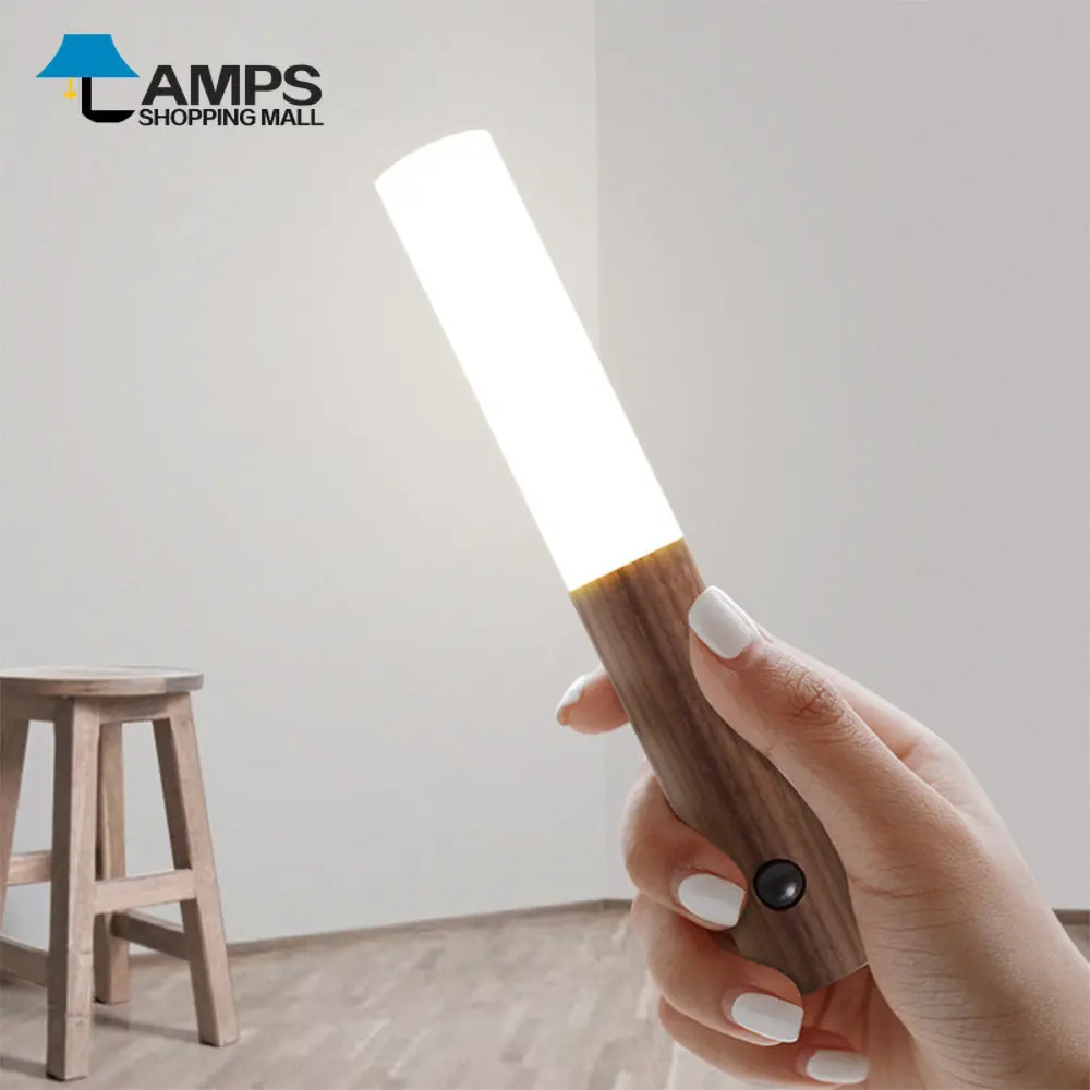 

New LED Infrared Sensor Photosensitive Sensor Night Light Wireless USB Rechargeable Night lamp For Bedside Wardrobe Wall Lamp