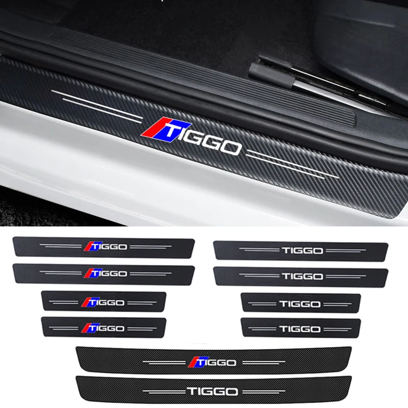 

Carbon Fiber Car Front Rear Door Threshold Anti Scratch Sticker Decals for CHERY Tiggo Logo 2 3 5 7 8 3X 5X Auto Accessories