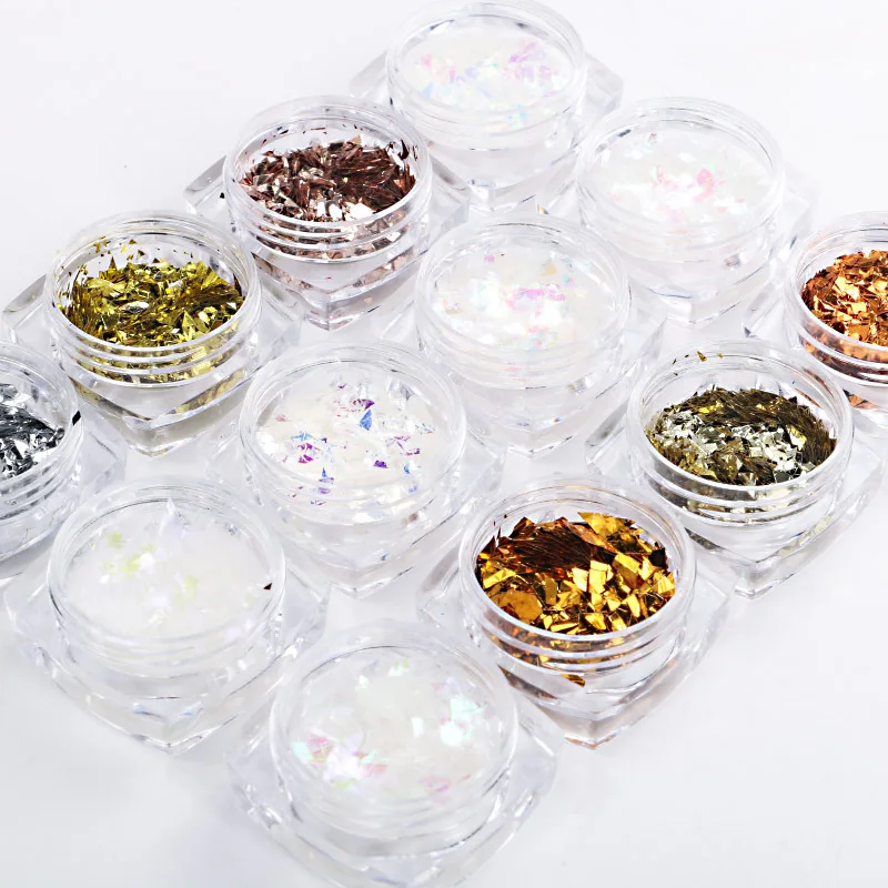 

1g Holographic Irregular Candy Broken Glass Paper Piece Nail Flakes Colorful Sequins Paillette Manicure Nail Art Decoration