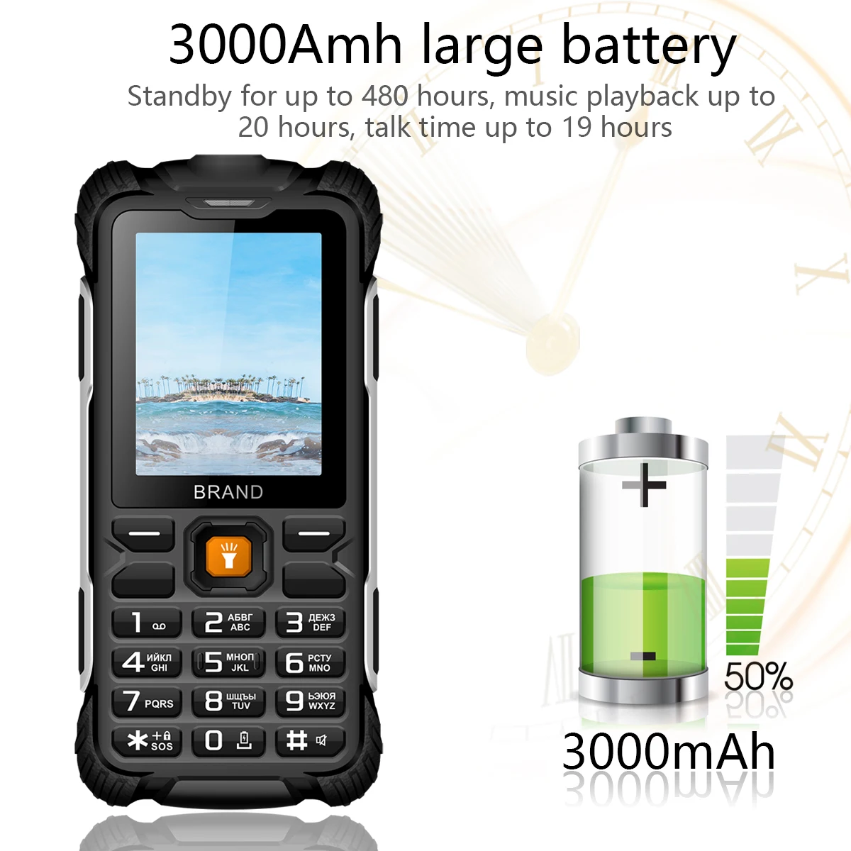 eaor 2g rugged phone 3000mah support reverse charging ip68 waterdust proof push button telephone keypad phones feature phone free global shipping