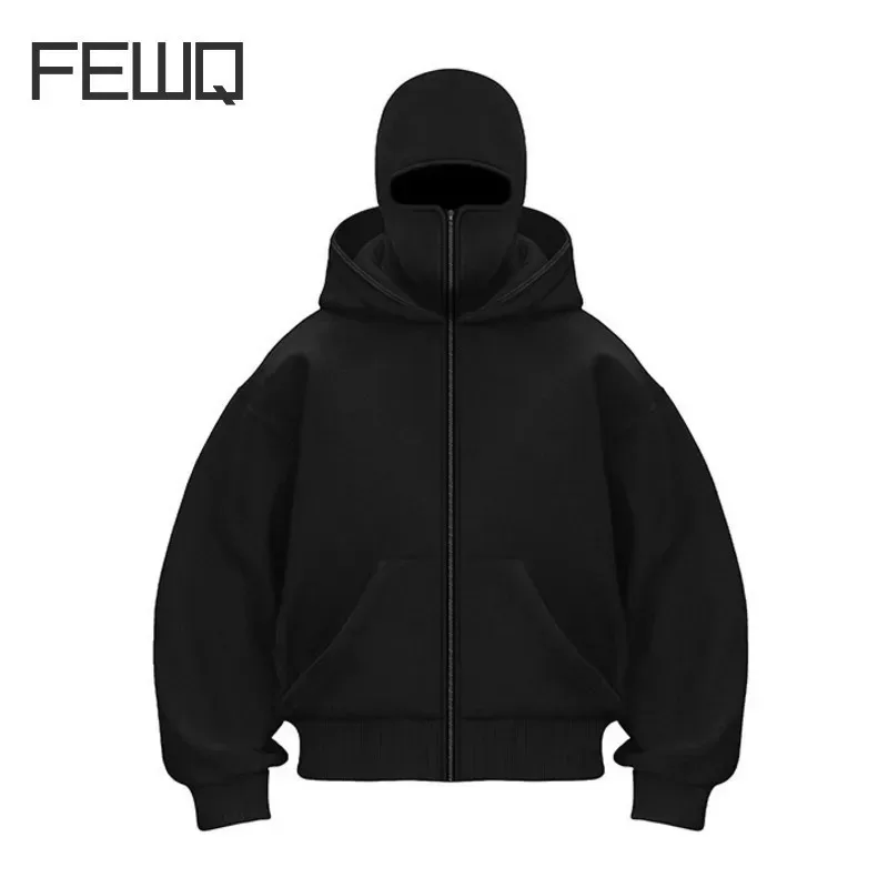 FEWQ 2023 весна-осень новая мужская толстовка с капюшоном короткая куртка двойная