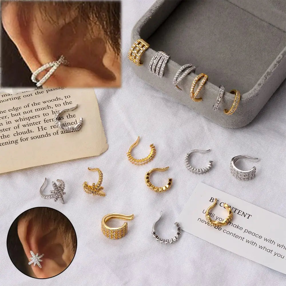 

Accessories No Pierced Jewelry Party No Piercing Earring Ear Clip CZ Cuff Earrings Zircon Ear Cuff