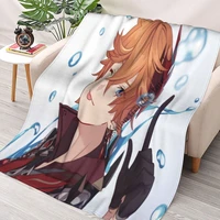 childe ajax genshin impact blanket flannel printed game anime breathable ultra soft throw blankets for sofa couch bedding throws