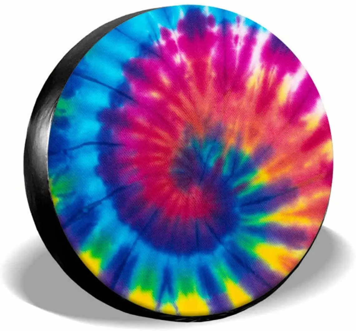 

Чехол для запасных шин IBILIU Tie Dye, универсальный чехол для колес с защитой от УФ-лучей и абстрактным рисунком радуги