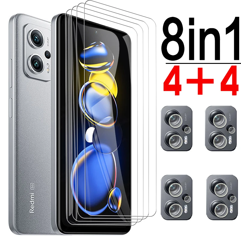 

Закаленное стекло 8 в 1 для Xiaomi Redmi Note 11T Pro, защитная пленка для экрана с полным покрытием, пленка для объектива Redmi Note 11T Pro Plus, стекло