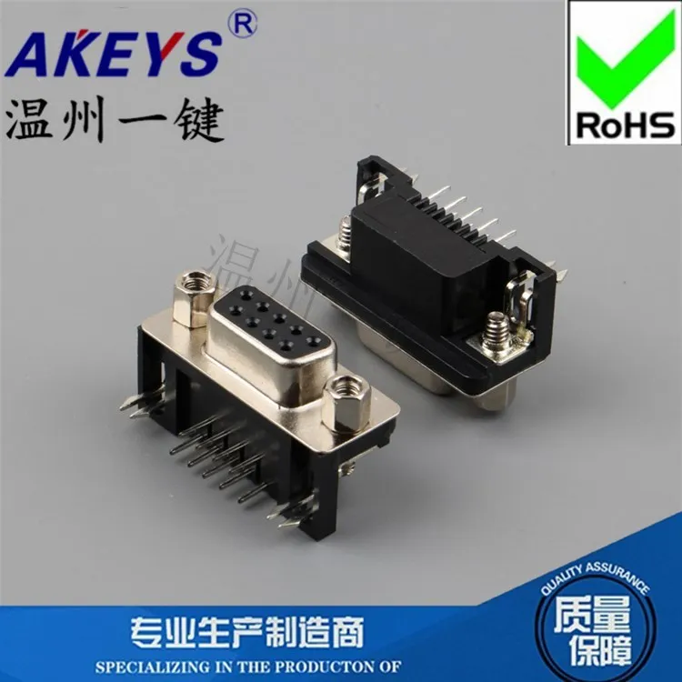 

2 Rows DB9 Serial Port Welding Plate Sub-Mother Seat Com Angle 90 Degree Welding Plate Female Connector VGA Interface Connector