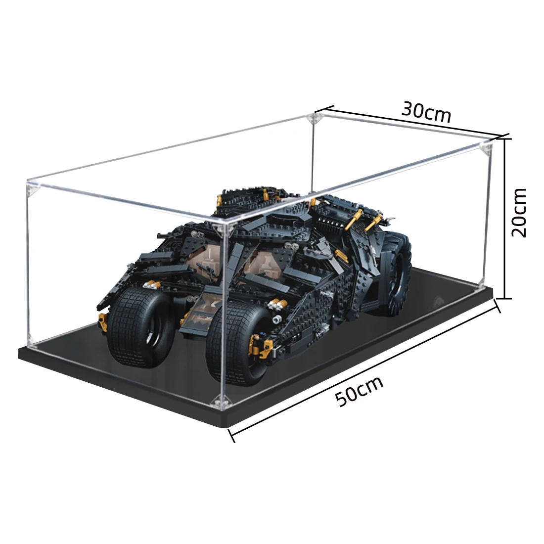

50 X 30 X 20cm 2mm / 3mm Thick Plate Building Blocks Acrylic Display Box Case Dust Cover For 76240 - Level S Without Cohesion