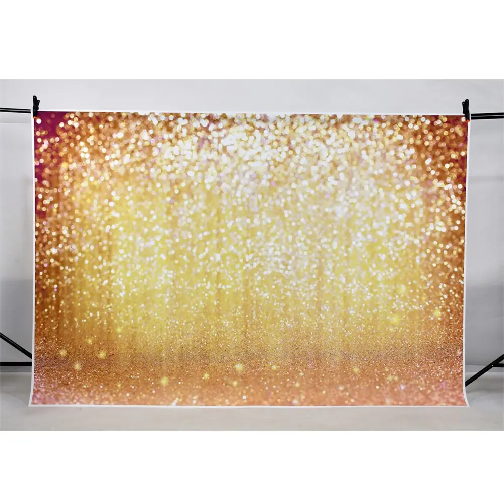 Bithday Decoration Golden Glitters Wall Photography Backdrop Custom Shiny Light Bokeh Dance Stage Wedding Party Photo Background enlarge