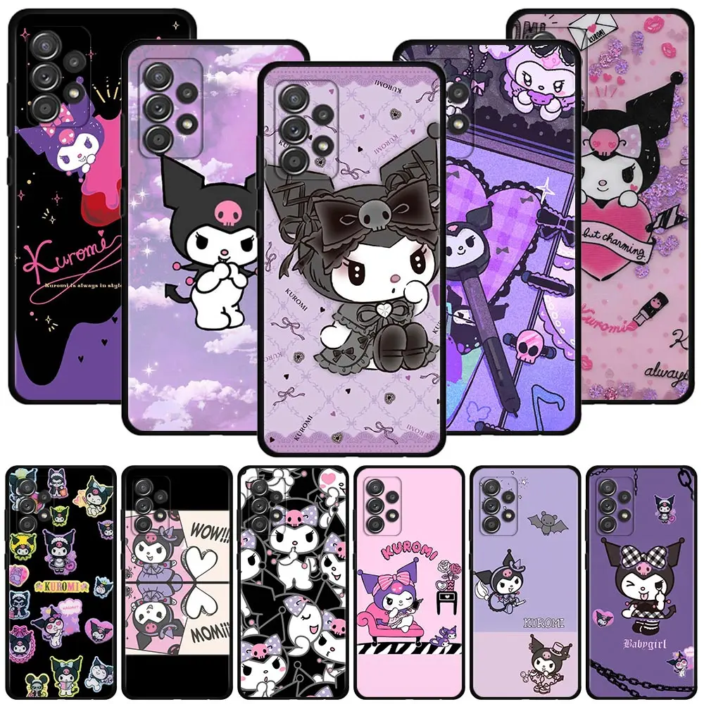 

Purple Color Strawberry Bow Kuromi Case For Samsung Galaxy A12 A51 A71 A31 A13 A11 A01 A72 A52 A32 A22 A52s A21s A02s A02 Cover