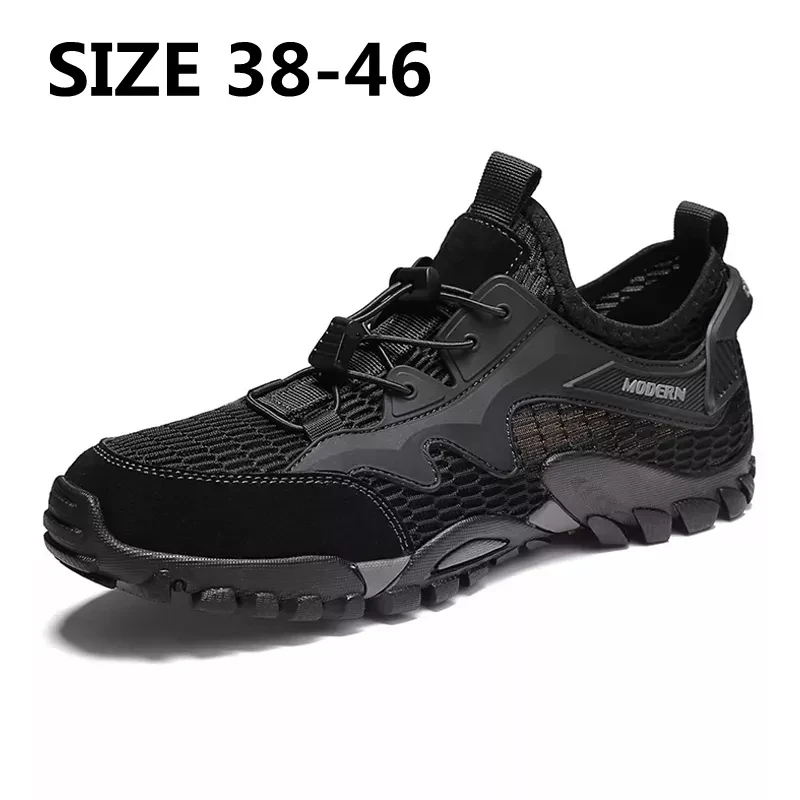 

Summer Breathable Hiking Shoes Outdoor Men Mesh Trekking Shoes Mountain Climbing Trail Tracking Shoes Size 38-46