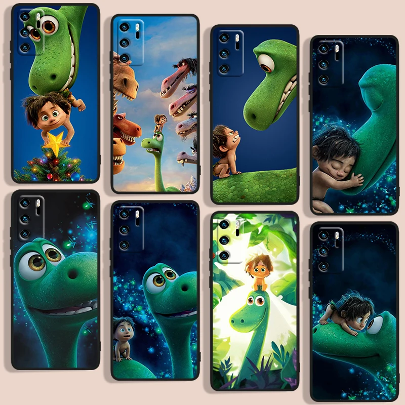 

Dinosaur Phone Case For Huawei P10 P20 P30 P40 P50 Lite Pro 2019 Plus Lite E 5G Black luxury Silicone Back Soft Funda Cover Capa